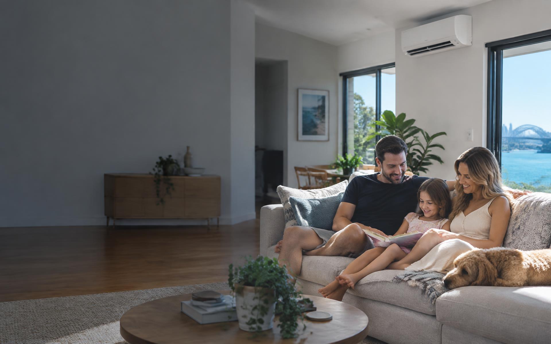 Sydney family enjoying a cool home with professionally installed air conditioning